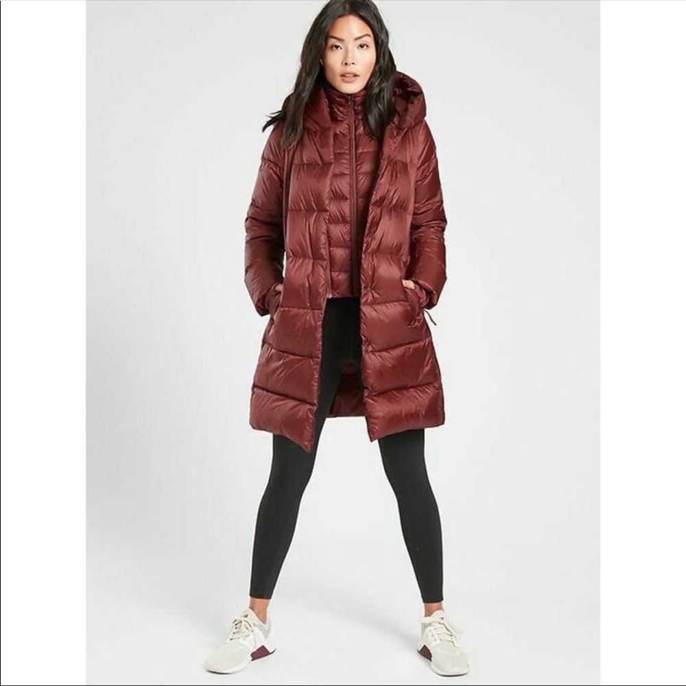 Burgundy down coat